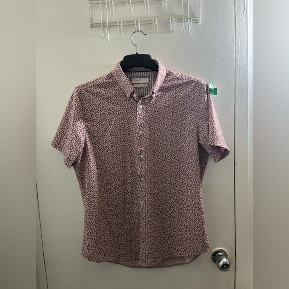 Denim & Flower Red Floral Button Down Shirt